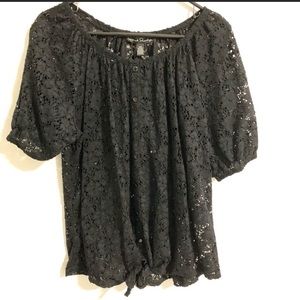 French Laundry Black Lace Top